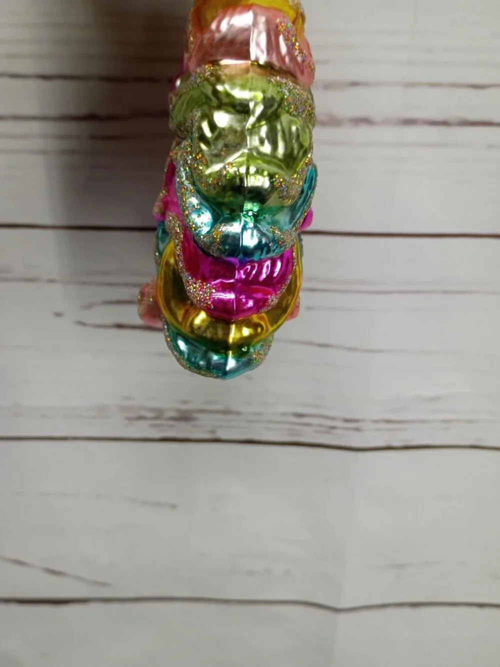 Rainbow Glass Unicorn Christmas Ornament With Glitter Accents Mythical Fantasy H